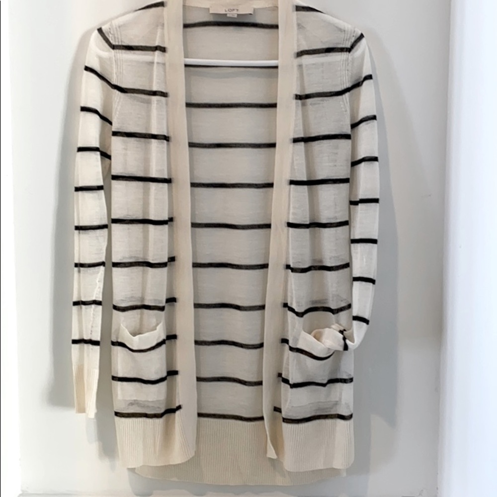 Ann Taylor Loft Striped Cardigan